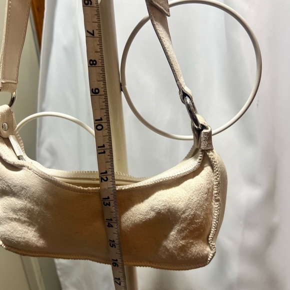 UGG Australia Cream Suede and Shearling Mini Shoulder Bag | Y2K Baguette Style - Picture 8 of 13